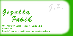 gizella papik business card